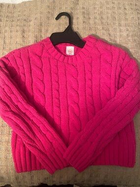 wonder nation Bright Pink Cable Knit Sweater
